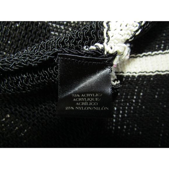 Anne Taylor Black Cable Knit Sweater size L Coastal Nautical Boho Y2K 90s VTG - Picture 4 of 8